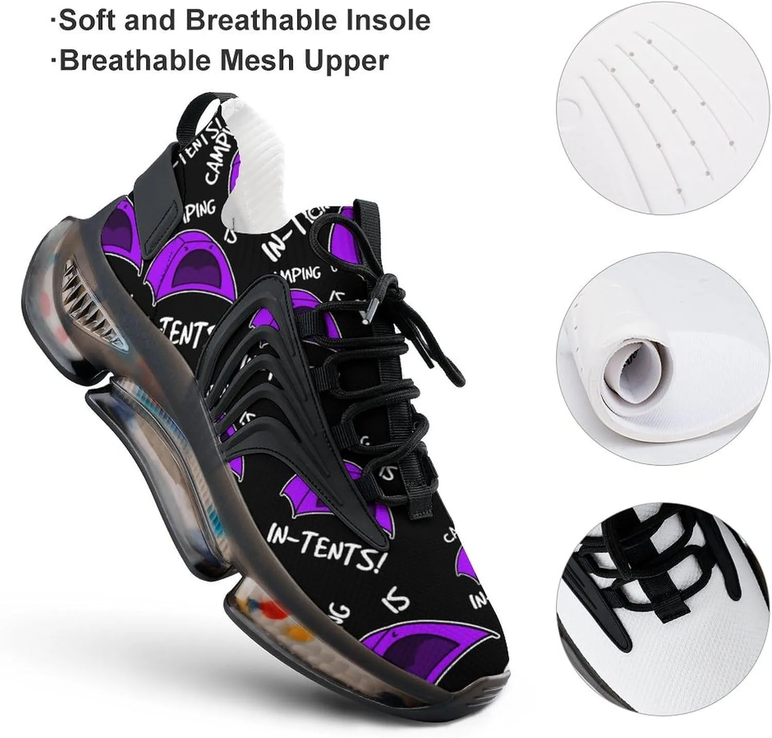 Camping is in Tents Walking Shoes for Men Lightweight Tennis Fashion Elastic Sports Shoes Cushion Basketball Shoes