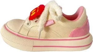 Canvas Chunky Sneakers for Women & Girls - Cute Y2K Platform 3.5cm Walking Shoes with Charms