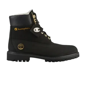 Champion x 6 Inch Premium WP Warm-Lined Timberland Boot, Black