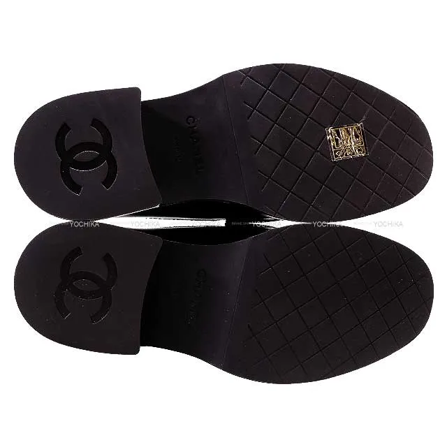 CHANEL loafers Platforms Moccasin COCO Mark Double-soled Noir (Black) Calfskin #37 Black HW G39206[EXCELLENT][Authentic]