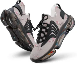 Cherry Blossoms Walking Shoes for Men Lightweight Tennis Fashion Elastic Sports Shoes Cushion Basketball Shoes