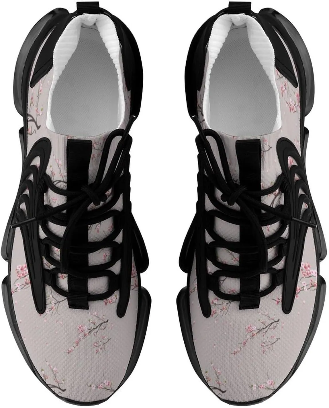 Cherry Blossoms Walking Shoes for Men Lightweight Tennis Fashion Elastic Sports Shoes Cushion Basketball Shoes