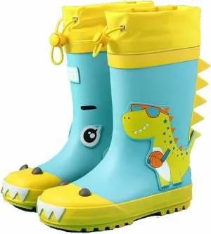Children Boys Girls Mid Calf Rain Boots Waterproof Shoes Kids Adorable Patterns Lightweight Anti Slip Outdoor Shoes