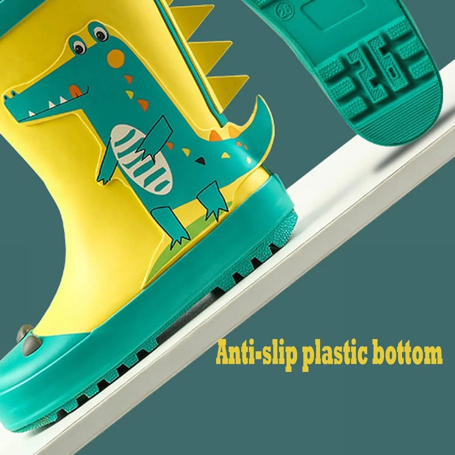 Children Boys Girls Mid Calf Rain Boots Waterproof Shoes Kids Adorable Patterns Lightweight Anti Slip Outdoor Shoes