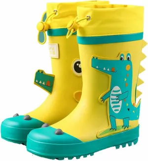 Children Boys Girls Mid Calf Rain Boots Waterproof Shoes Kids Adorable Patterns Lightweight Anti Slip Outdoor Shoes
