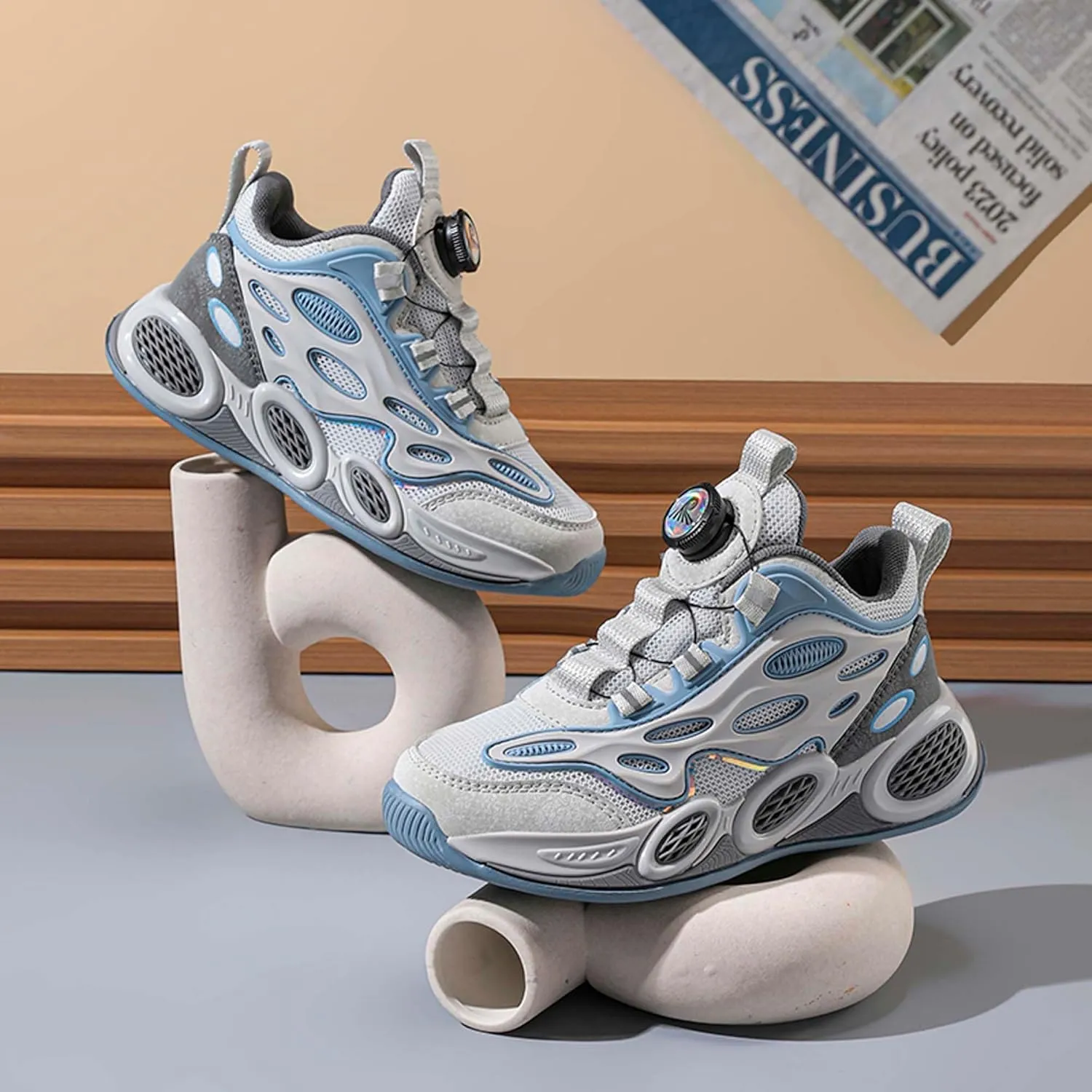 Children's Basketball Shoes - Boys Girls Fashion Sports Shoes - Breathable Anti-Slip Indoor Training Running Shoes Teenagers Outdoor Walking Sports Basketball Shoes