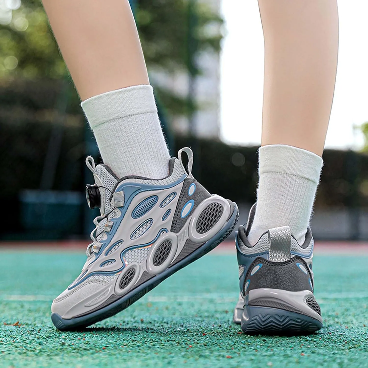 Children's Basketball Shoes - Boys Girls Fashion Sports Shoes - Breathable Anti-Slip Indoor Training Running Shoes Teenagers Outdoor Walking Sports Basketball Shoes