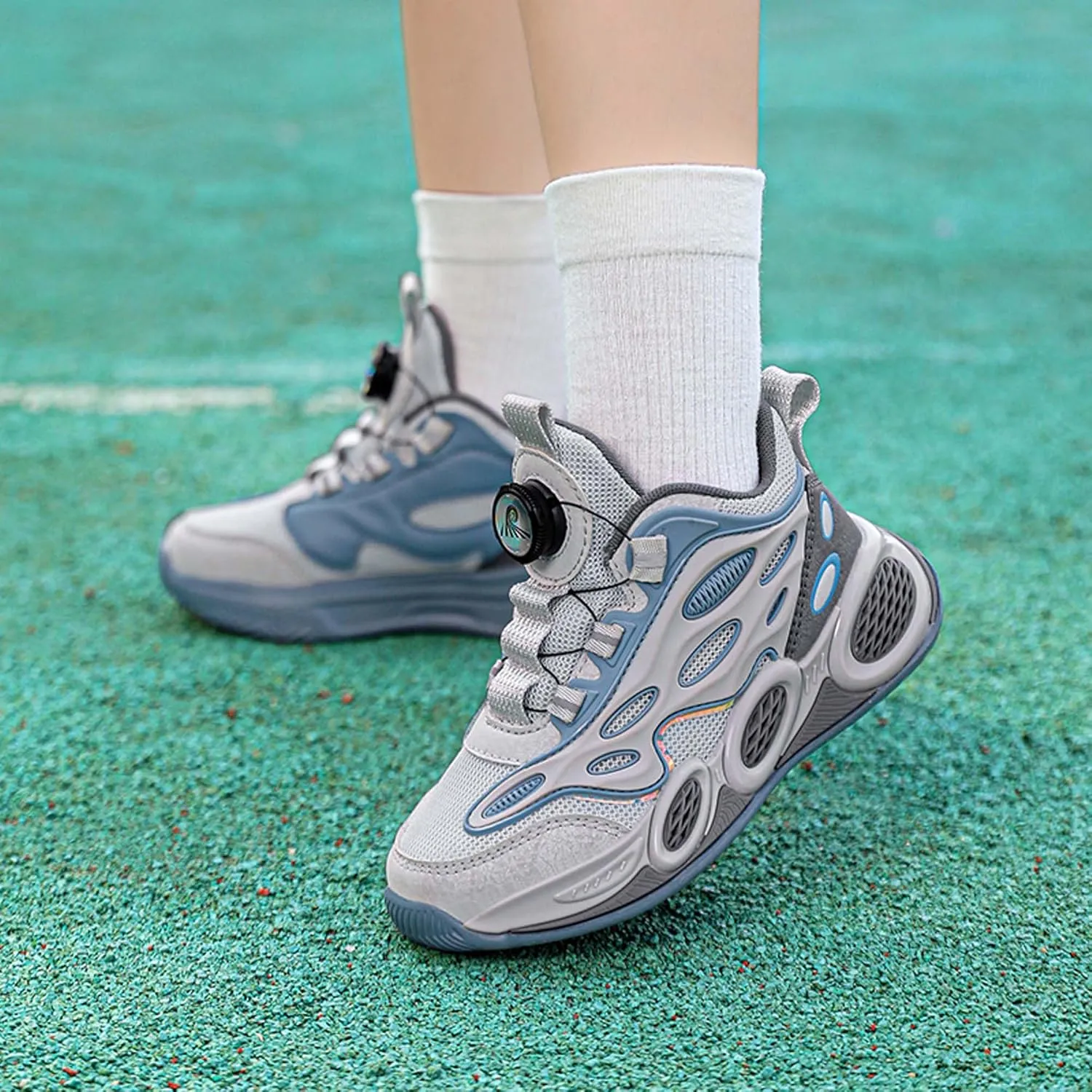 Children's Basketball Shoes - Boys Girls Fashion Sports Shoes - Breathable Anti-Slip Indoor Training Running Shoes Teenagers Outdoor Walking Sports Basketball Shoes