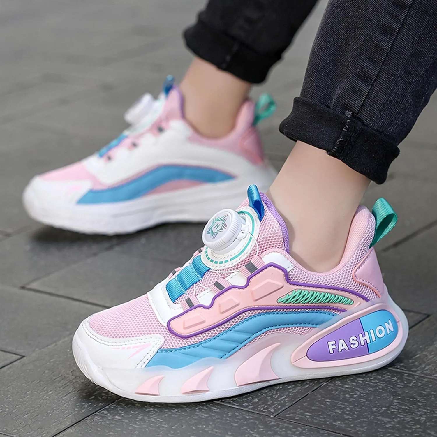 Children's Basketball Shoes Mesh Casual Sneakers Comfortable Breathable Running Shoes Outdoor Non-Slip