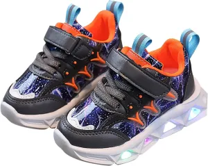 Childrens Glitter Sneakers Basketball Sport Running High Top Glitter Shoes Kids Boys Flat Non Slip Breathable Shoes