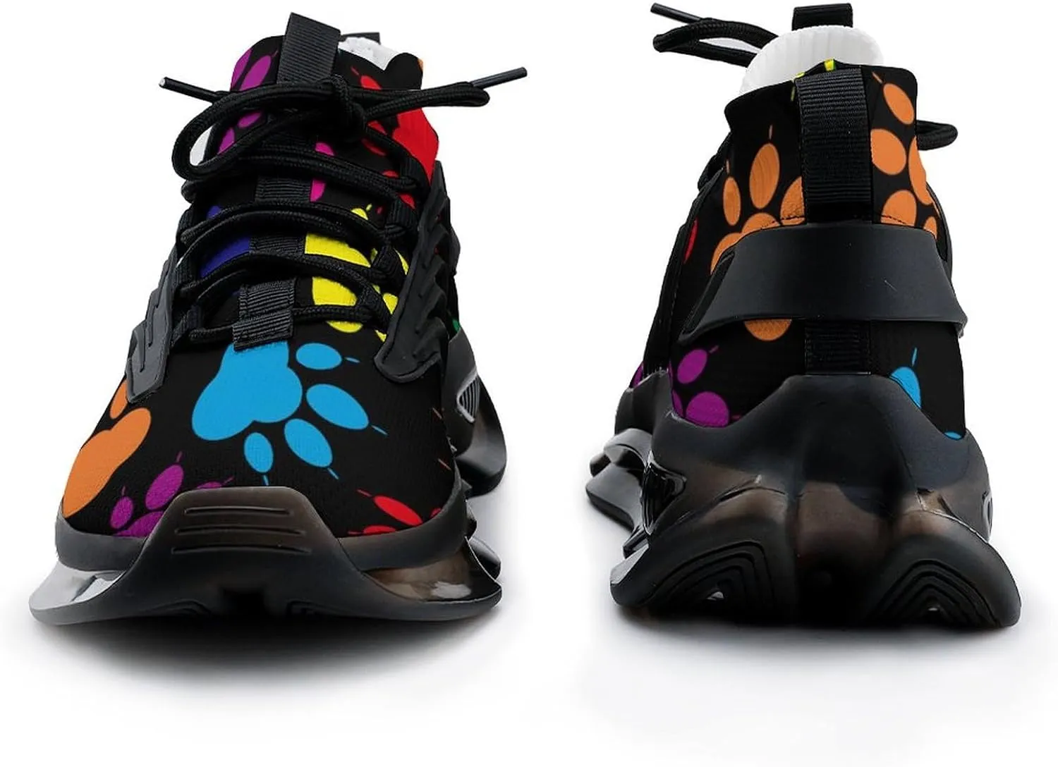 Colorful Paw Pattern Walking Shoes for Men Lightweight Tennis Fashion Elastic Sports Shoes Cushion Basketball Shoes