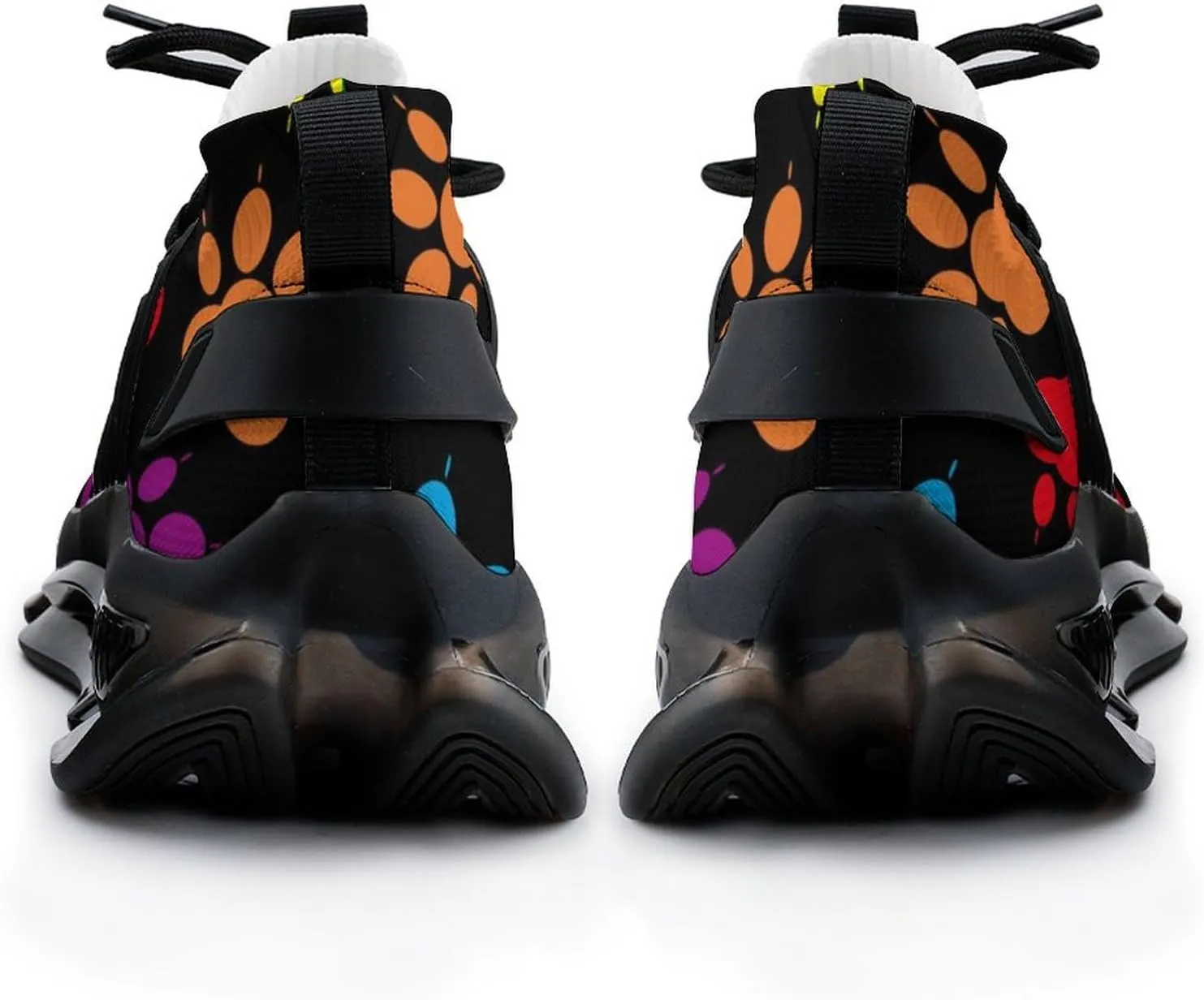 Colorful Paw Pattern Walking Shoes for Men Lightweight Tennis Fashion Elastic Sports Shoes Cushion Basketball Shoes