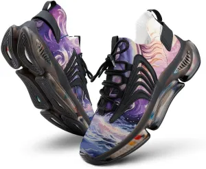 Colourful Unicorrn on Ocean in Night Walking Shoes for Men Lightweight Tennis Fashion Elastic Sports Shoes Cushion Basketball Shoes