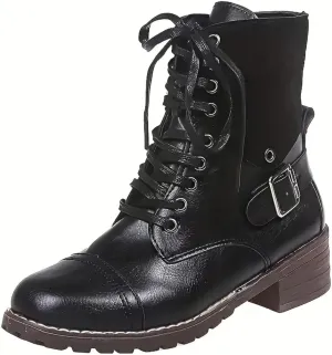Combat Boots WomensFall Boots 2024, Ankle Boots with Side Zipper, Waterproof Winter Boots Outdoor Booties Shoes
