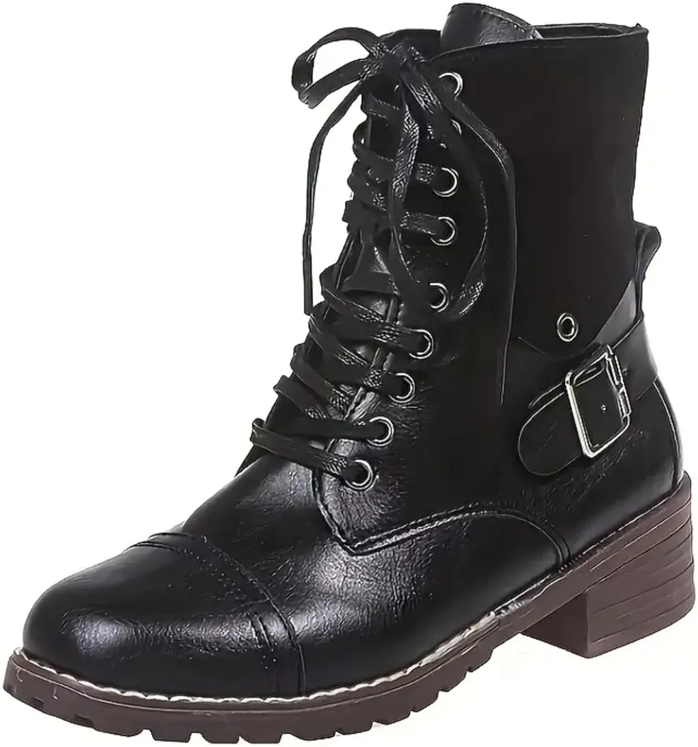 Combat Boots WomensFall Boots 2024, Ankle Boots with Side Zipper, Waterproof Winter Boots Outdoor Booties Shoes