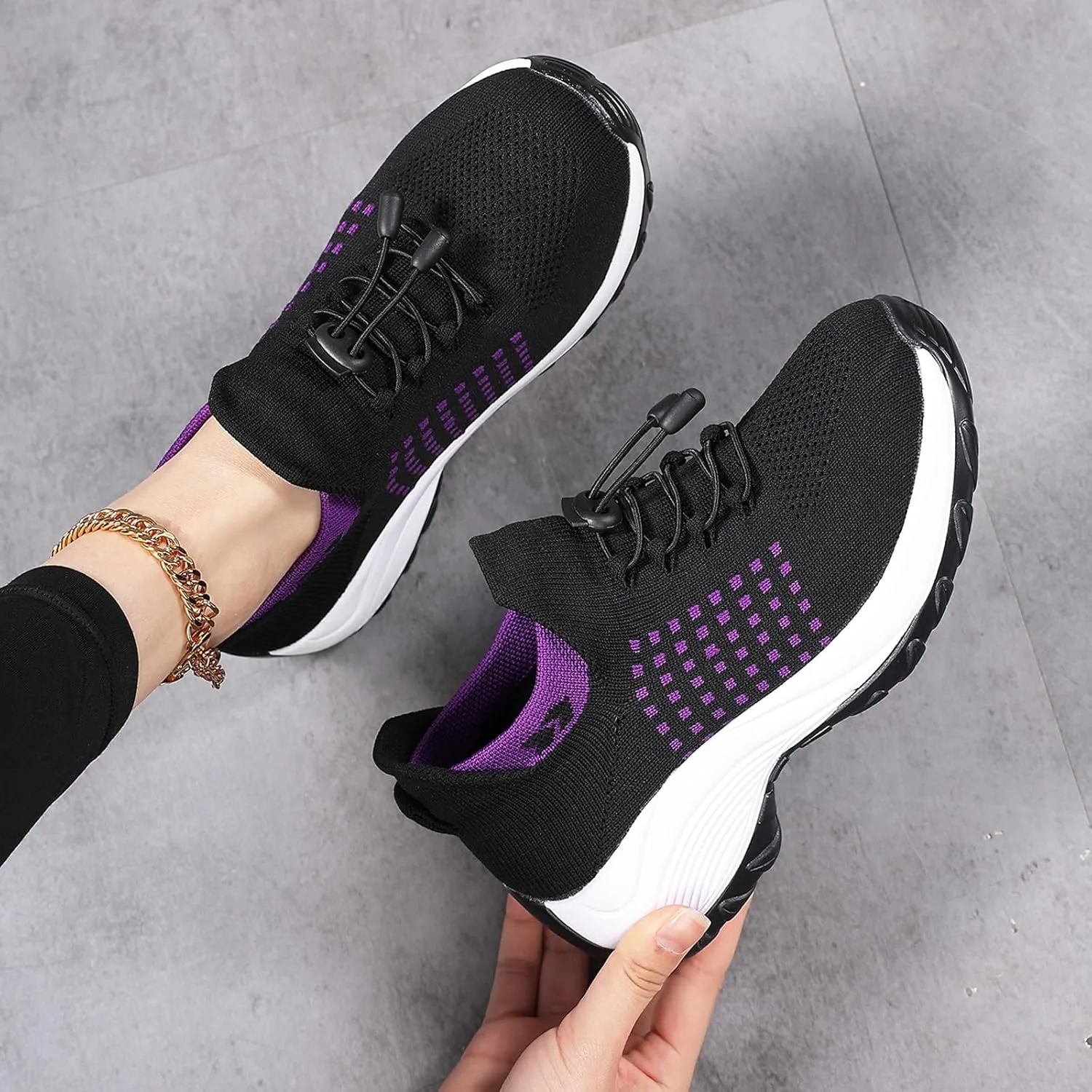 Comfort Wear Orthowear Shoes for Women Men Orthopedic Cushion Shoes Anti-Slip Air Nurse Shoe Breathable Mesh Fashion Sneakers for Women Plantar Fasciitis Unisex Adjustable Elastic Strap Trainers