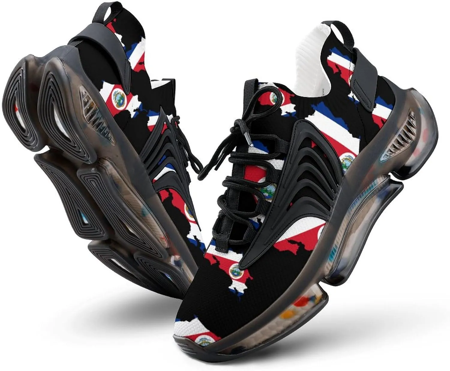 Costa Rica Flag Map Walking Shoes for Men Lightweight Tennis Fashion Elastic Sports Shoes Cushion Basketball Shoes