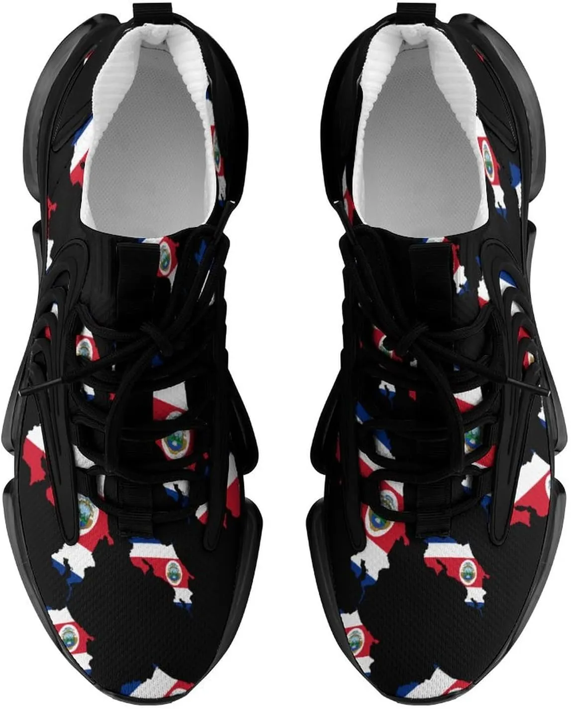 Costa Rica Flag Map Walking Shoes for Men Lightweight Tennis Fashion Elastic Sports Shoes Cushion Basketball Shoes