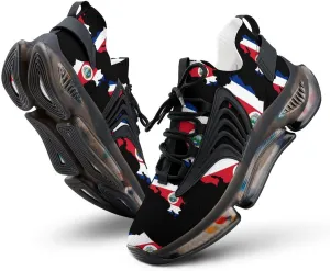 Costa Rica Flag Map Walking Shoes for Men Lightweight Tennis Fashion Elastic Sports Shoes Cushion Basketball Shoes
