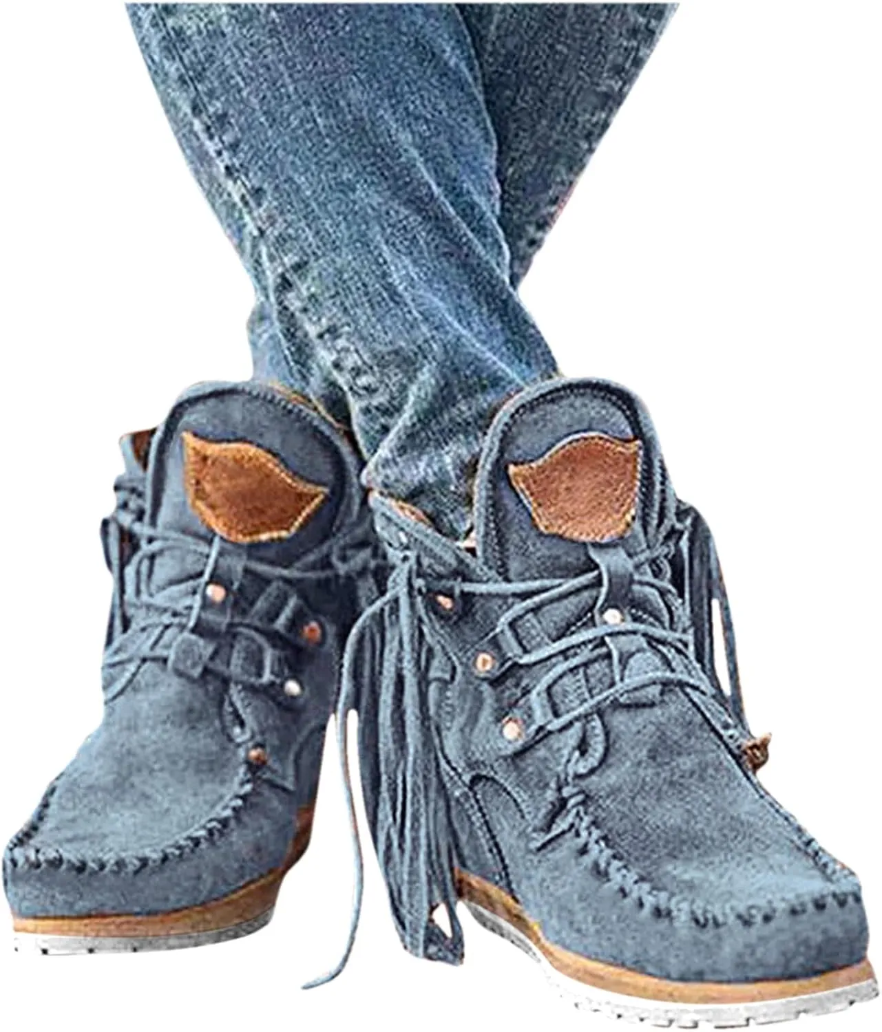 Cowboy Boots for Women No Heel 2529 New Arch Support Boots Side Zipper Vintage Damping Shoes Flat Heel Booties 52