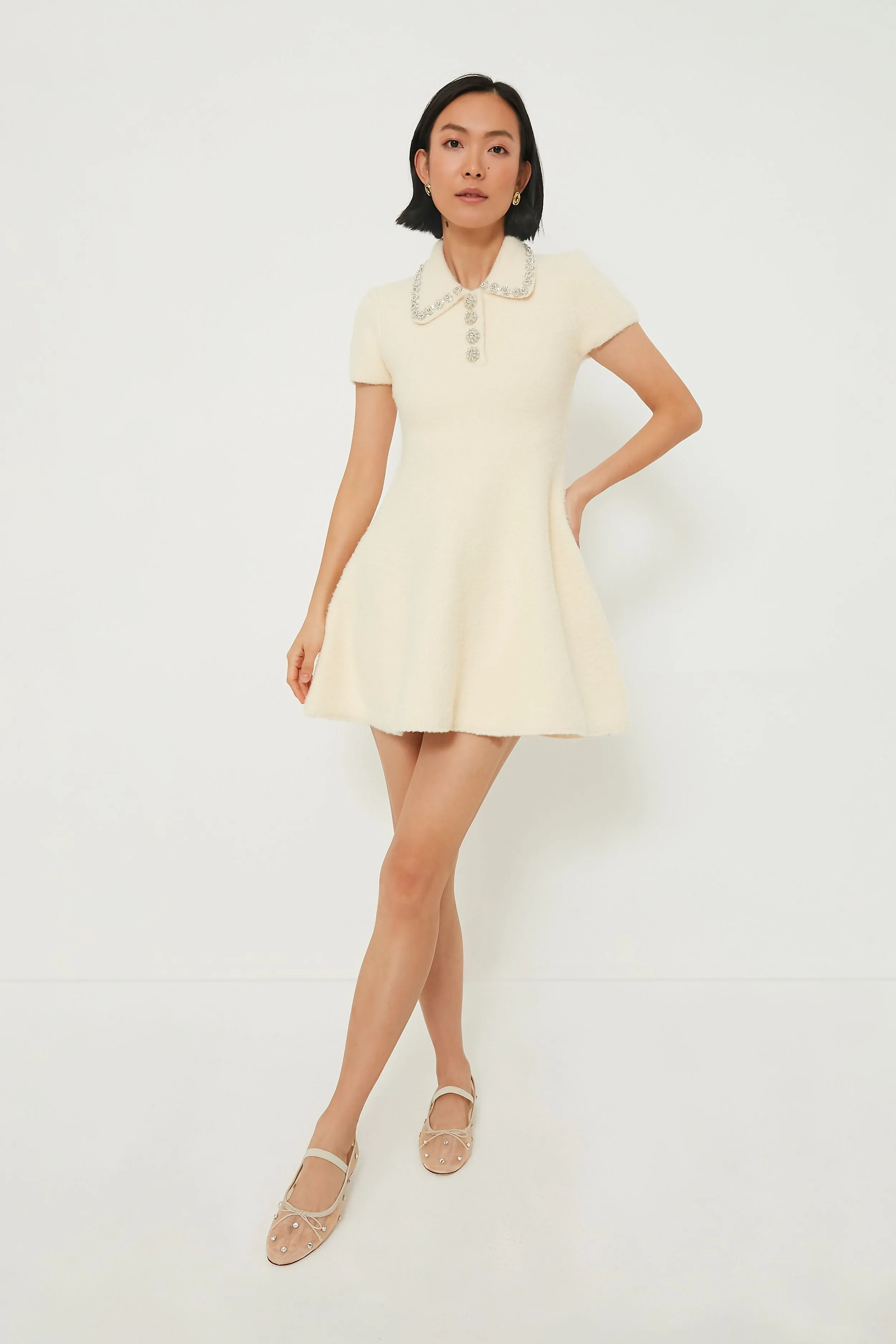 Cream Soft Knit Mini Dress