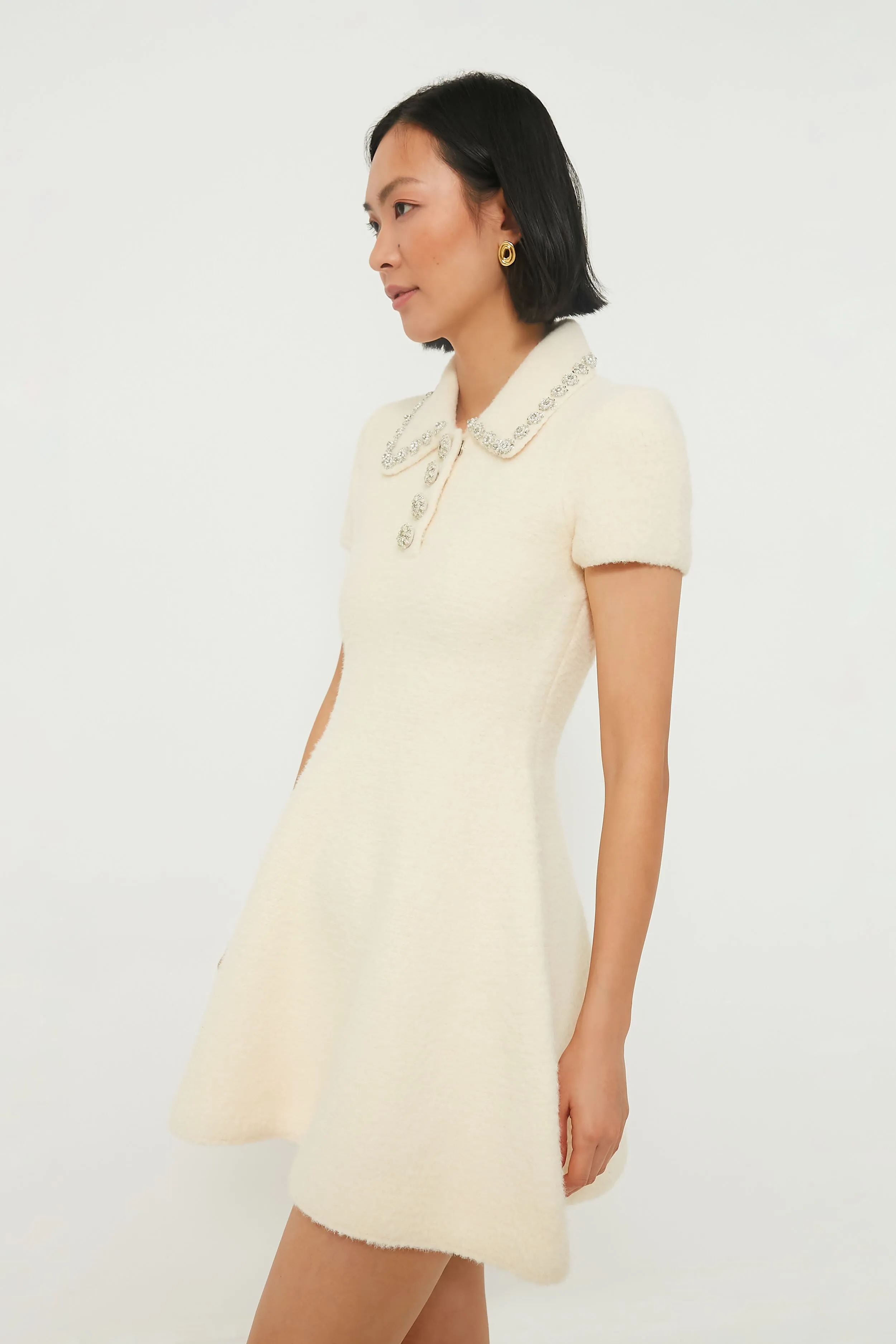 Cream Soft Knit Mini Dress