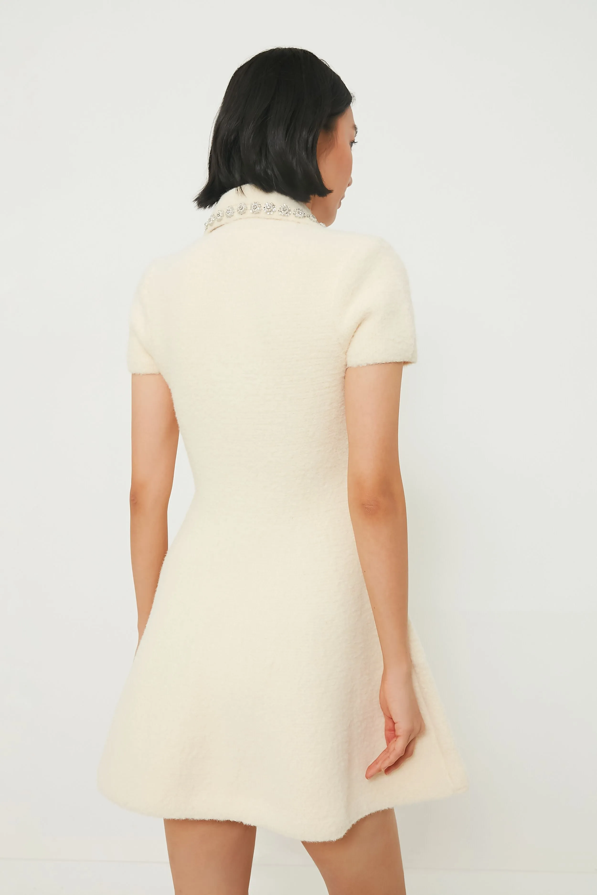 Cream Soft Knit Mini Dress
