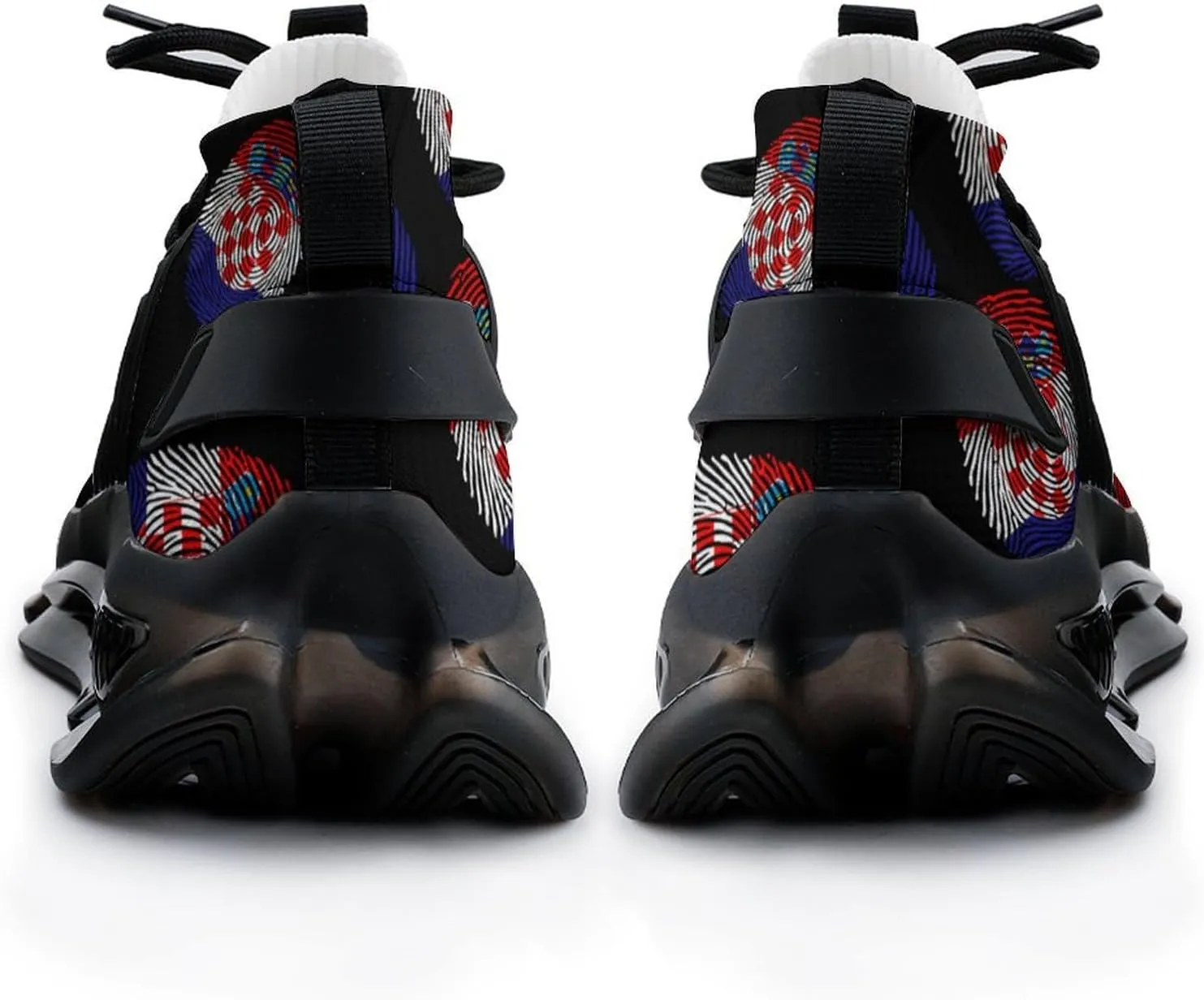 Croatia Finger Print Walking Shoes for Men Lightweight Tennis Fashion Elastic Sports Shoes Cushion Basketball Shoes