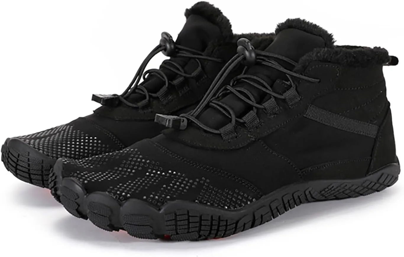 Crzidha Unisex Non Slip Snow Hiking Boots,Waterproof Non Slip Snow Hiking Trekking Ankle Boots Warm Stretch Drawstring Easy On Plush Lined Ankle Boots Comfortable Winter Sneakers
