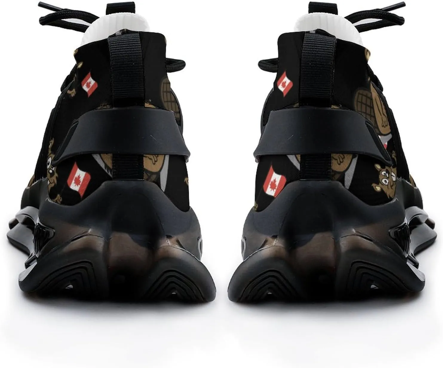 Cute Cartoon Beaver Canada Flag Walking Shoes for Men Lightweight Tennis Fashion Elastic Sports Shoes Cushion Basketball Shoes