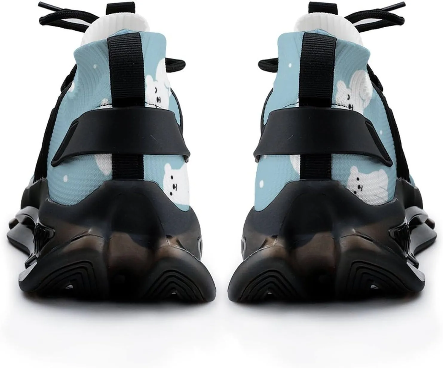 Cute Cartoon Polar Bear Walking Shoes for Men Lightweight Tennis Fashion Elastic Sports Shoes Cushion Basketball Shoes