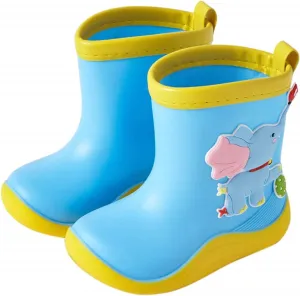 Cute Kids Rain Boots Toddler Rain Boots Infant Waterproof Rubber Mud Boots for Girls Boys with Easy-On Baby Boy Shoes
