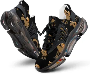 Cute Sloth Riding Moose Walking Shoes for Men Lightweight Tennis Fashion Elastic Sports Shoes Cushion Basketball Shoes
