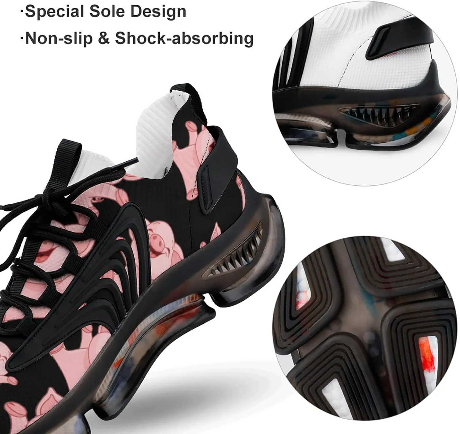 Cute Walking Shoes for Men Lightweight Tennis Fashion Elastic Sports Shoes Cushion Basketball Shoes