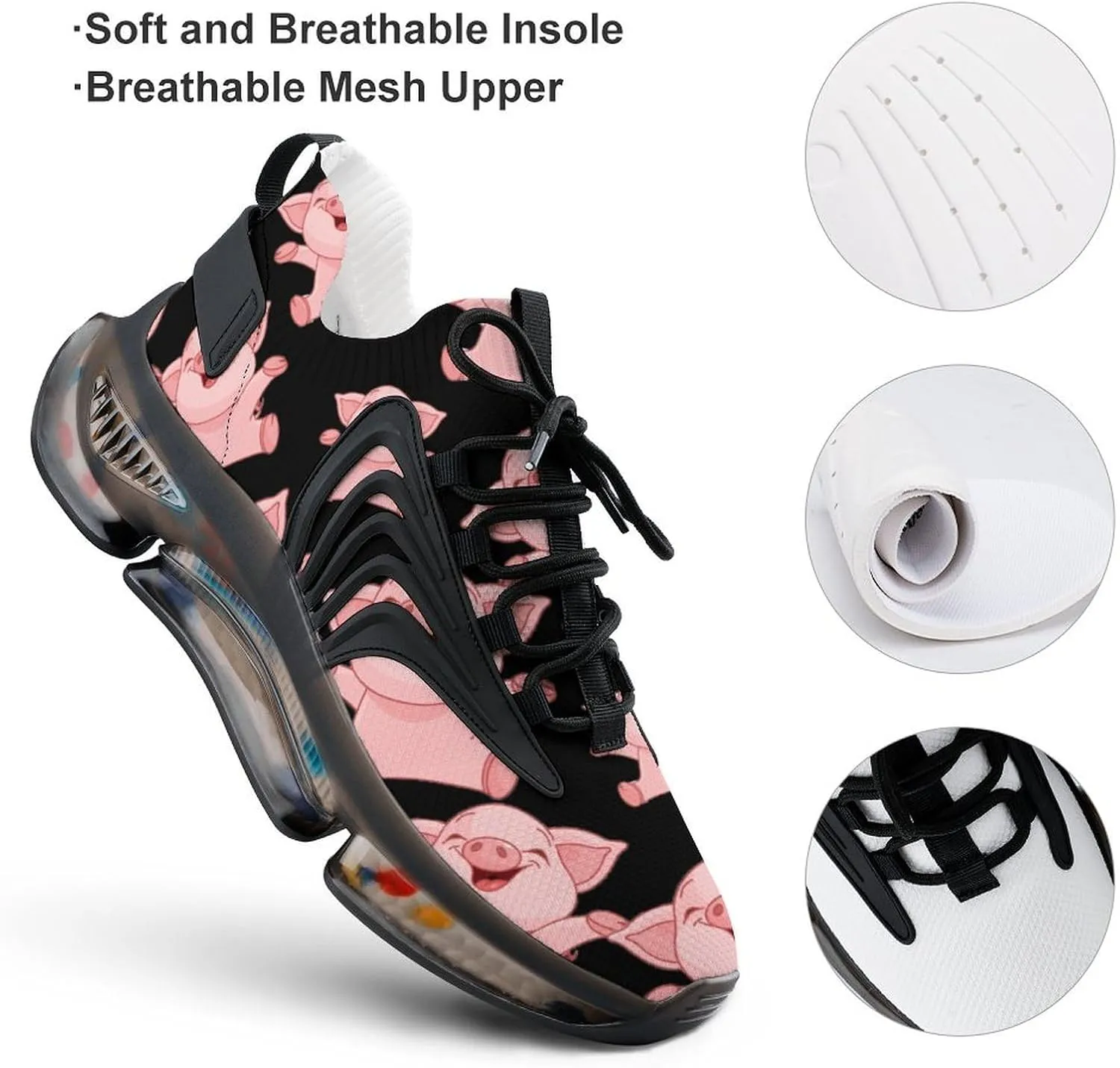 Cute Walking Shoes for Men Lightweight Tennis Fashion Elastic Sports Shoes Cushion Basketball Shoes