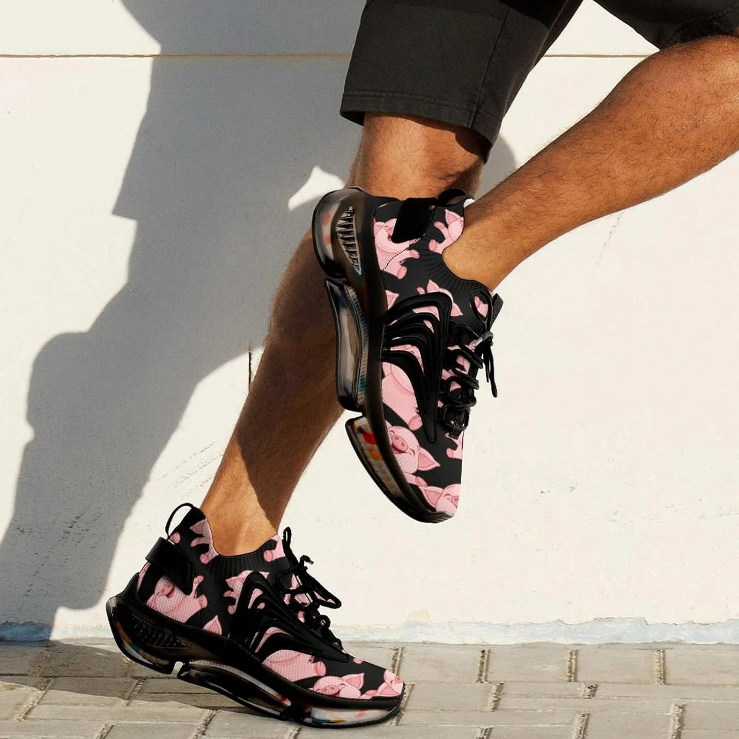 Cute Walking Shoes for Men Lightweight Tennis Fashion Elastic Sports Shoes Cushion Basketball Shoes