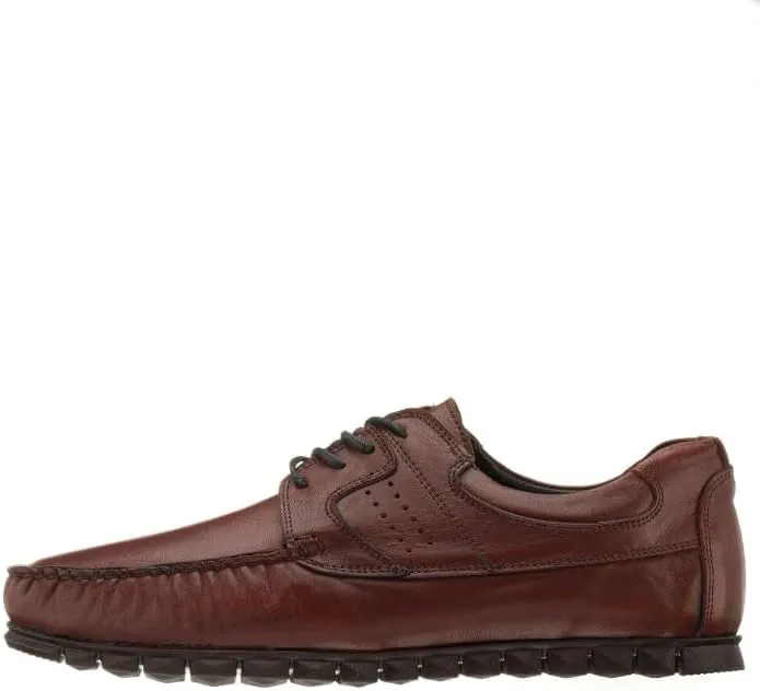 DALGALA Men's Cinammon Big Size Handmade Leather Penny Loafers Casual Shoes Driving Loafers Lace up Shoes