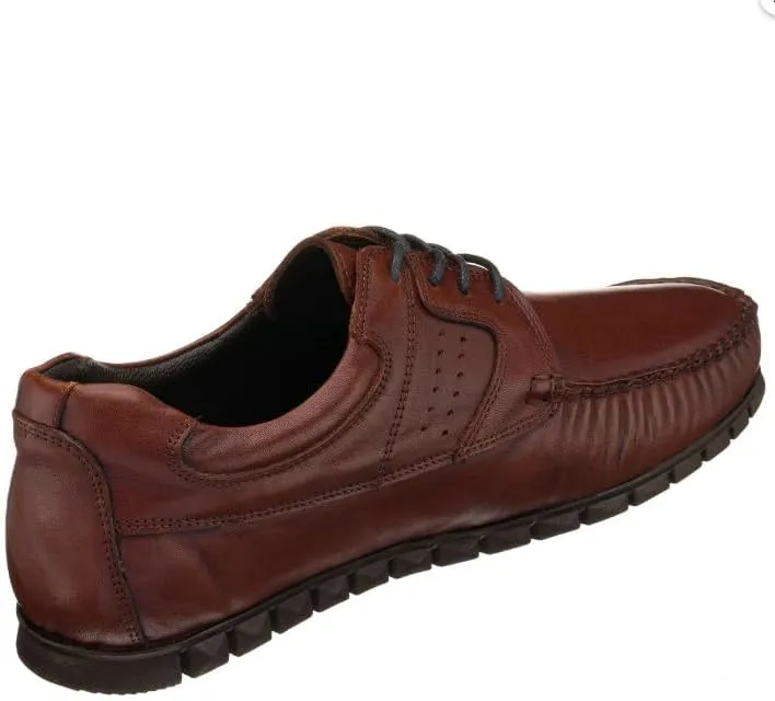 DALGALA Men's Cinammon Big Size Handmade Leather Penny Loafers Casual Shoes Driving Loafers Lace up Shoes