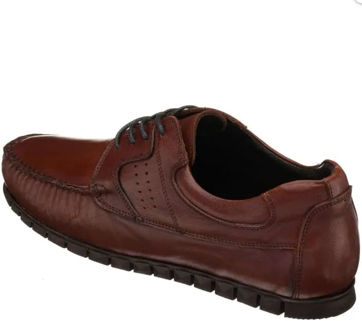 DALGALA Men's Cinammon Big Size Handmade Leather Penny Loafers Casual Shoes Driving Loafers Lace up Shoes
