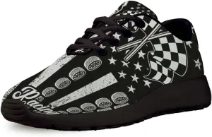Dirt Track Racing Checkered Racing American Flag Shoes for Women Men Trail Running Casual Fashion Sneakers Slip-on Tennis Shoes