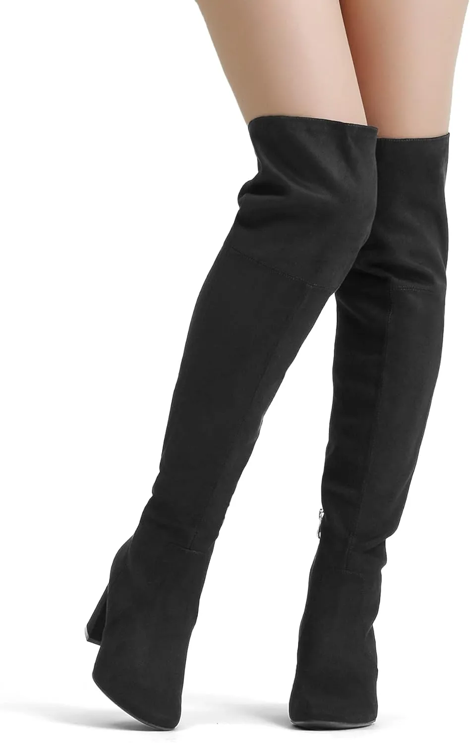 DREAM PAIRS Womens Thigh High Over the Knee Fashion Chunky Heel Long Boots