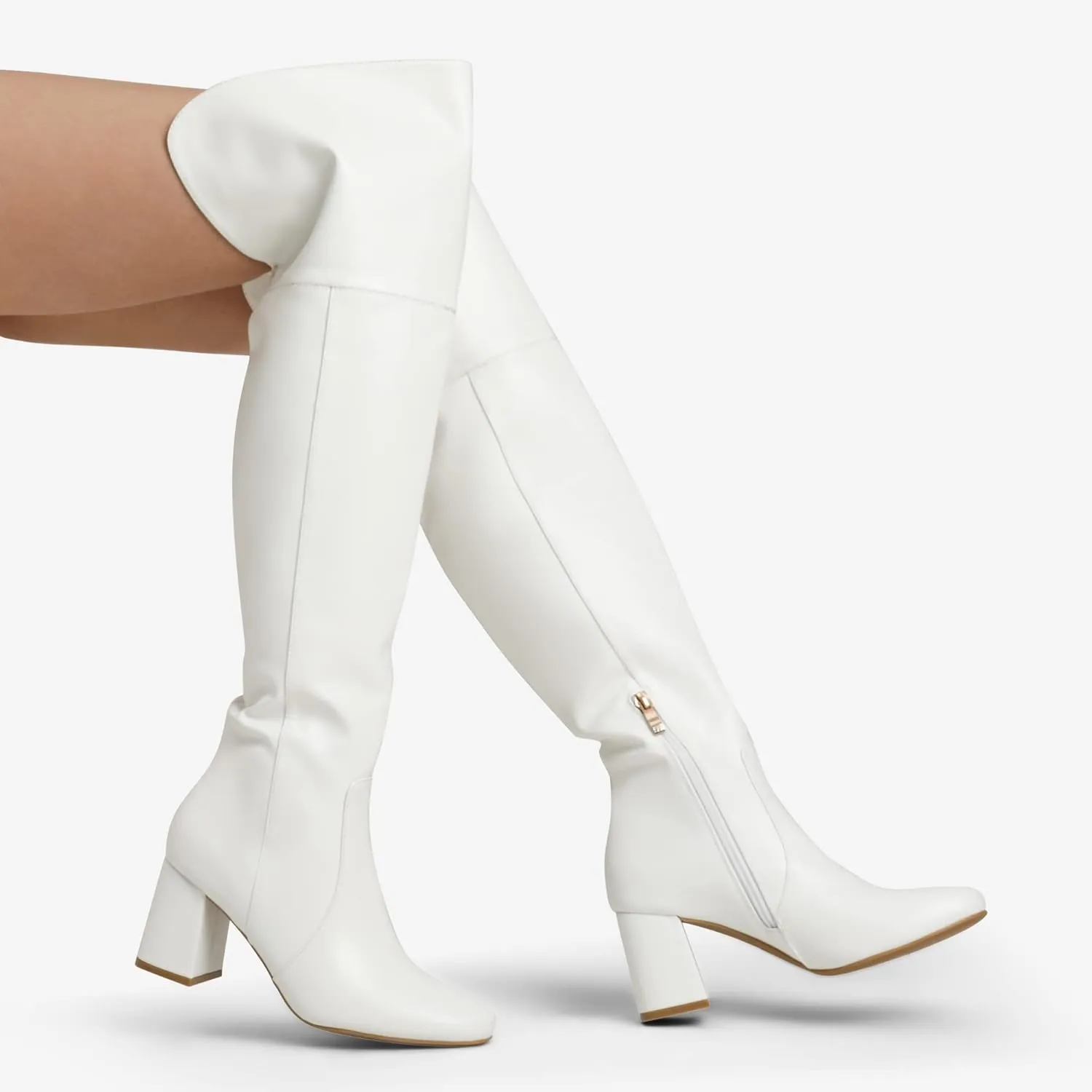 DREAM PAIRS Womens Thigh High Over the Knee Fashion Chunky Heel Long Boots