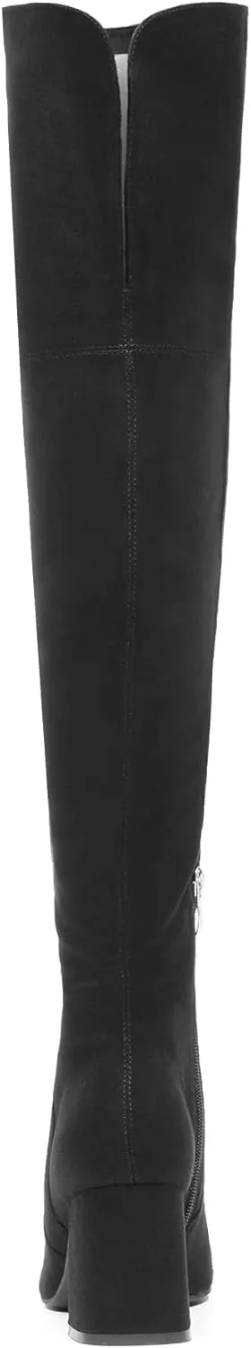 DREAM PAIRS Womens Thigh High Over the Knee Fashion Chunky Heel Long Boots