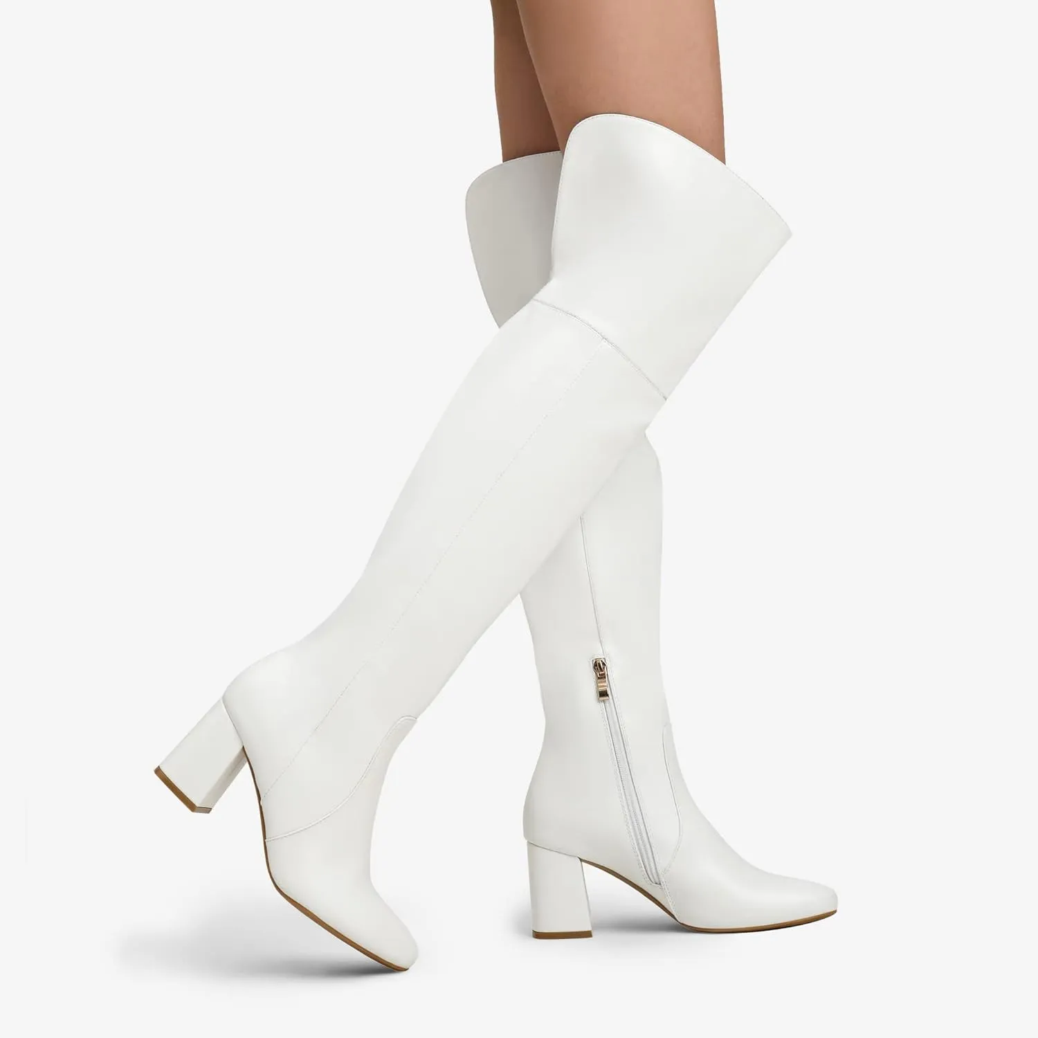 DREAM PAIRS Womens Thigh High Over the Knee Fashion Chunky Heel Long Boots