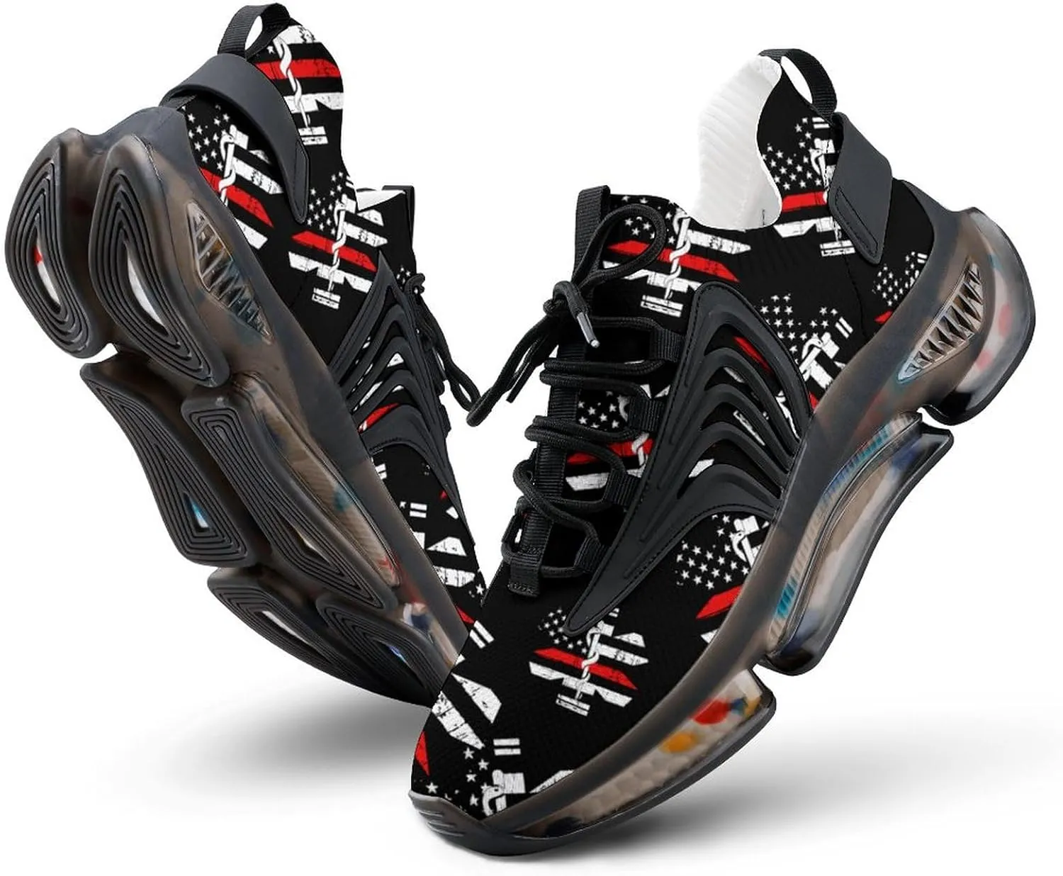 EMS Star of Life Walking Shoes for Men Lightweight Tennis Fashion Elastic Sports Shoes Cushion Basketball Shoes