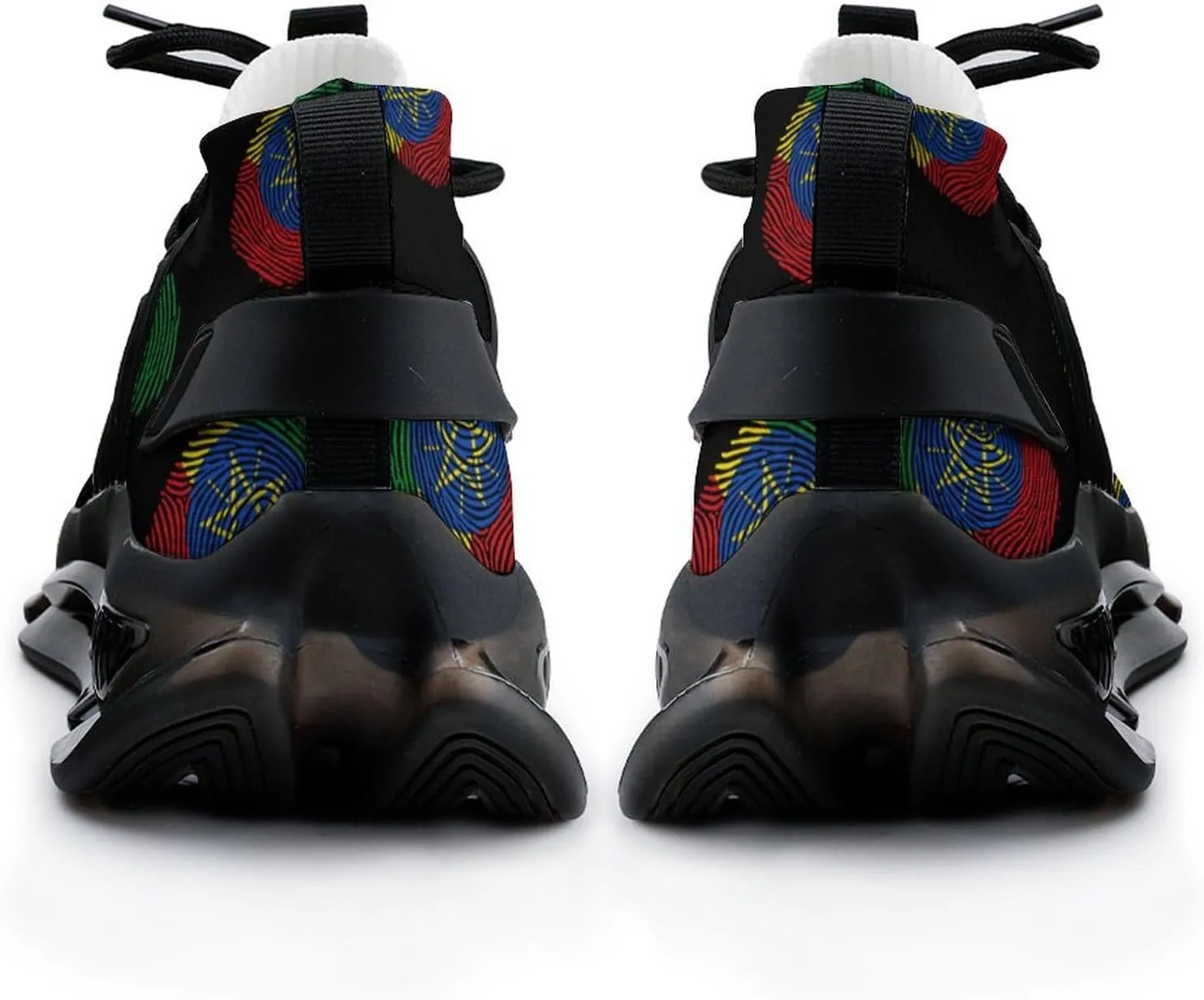 Ethiopia Fingerprint Walking Shoes for Men Lightweight Tennis Fashion Elastic Sports Shoes Cushion Basketball Shoes
