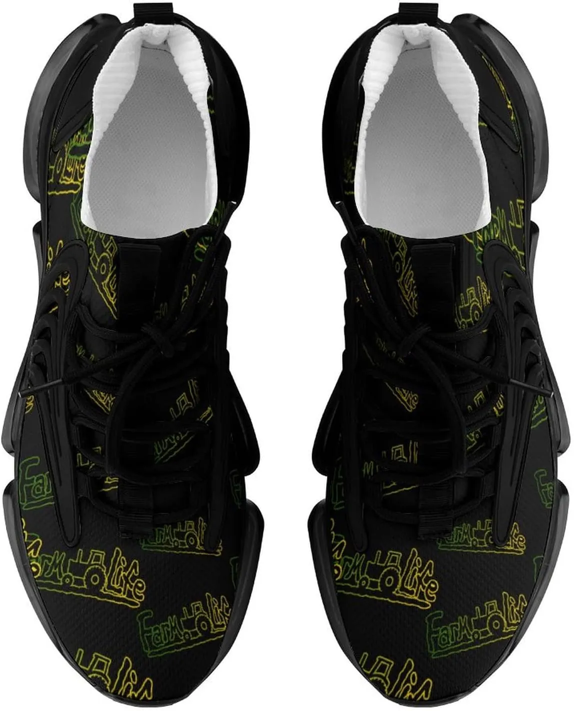 Farm Life Tractpr Walking Shoes for Men Lightweight Tennis Fashion Elastic Sports Shoes Cushion Basketball Shoes