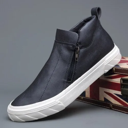 Fashion Vulcanized Casual Leather Loafer Breathable Shoes
