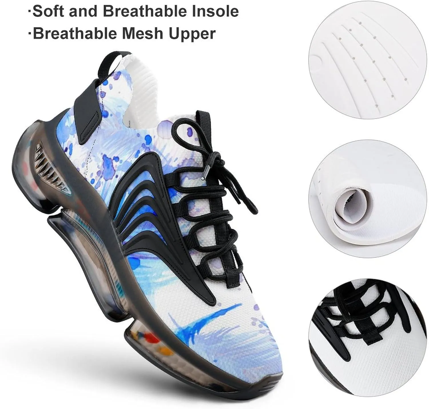 Feathers Fantastic Walking Shoes for Men Lightweight Tennis Fashion Elastic Sports Shoes Cushion Basketball Shoes