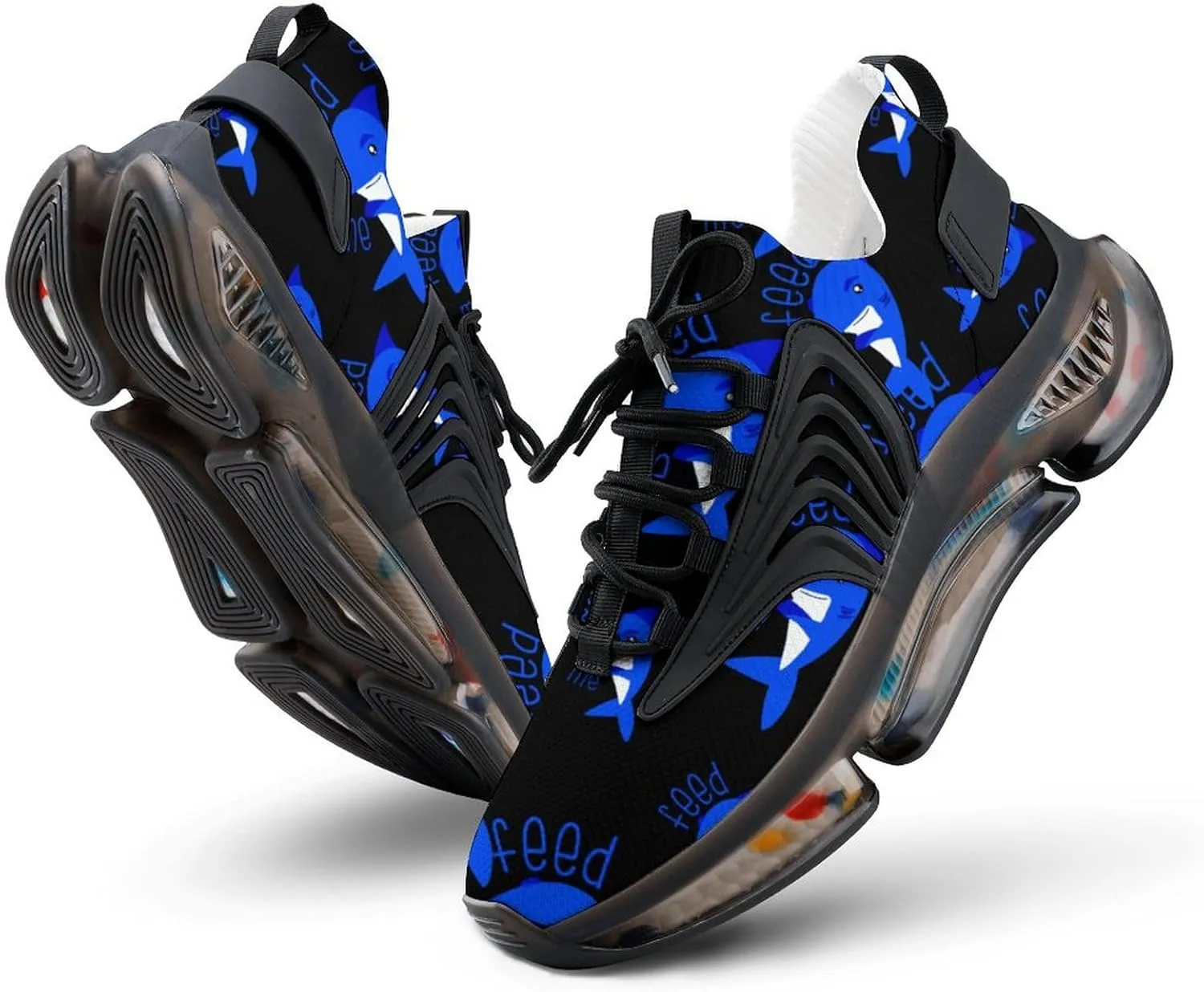 Feed Me Dolph Walking Shoes for Men Lightweight Tennis Fashion Elastic Sports Shoes Cushion Basketball Shoes